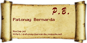 Patonay Bernarda névjegykártya